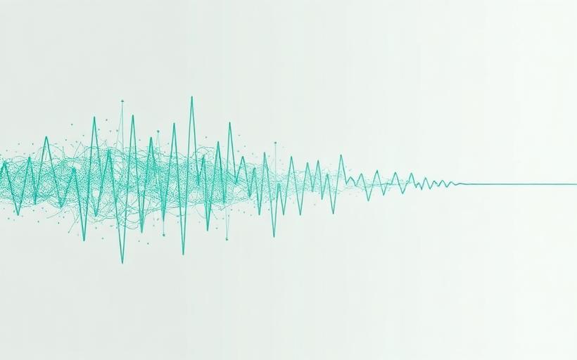 Chaotic waveform resolving into a single smooth line
